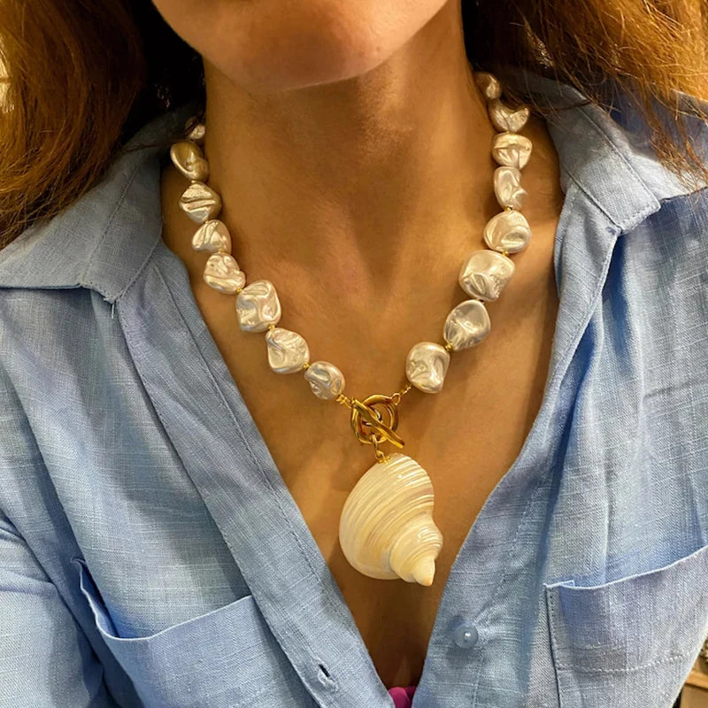 Simple Beaded Necklace for Women - Front View